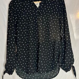 Black Polka Dot Women's Top